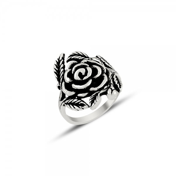 Inel argint 925 cu trandafir si aspect vintage ITU0058 [1]